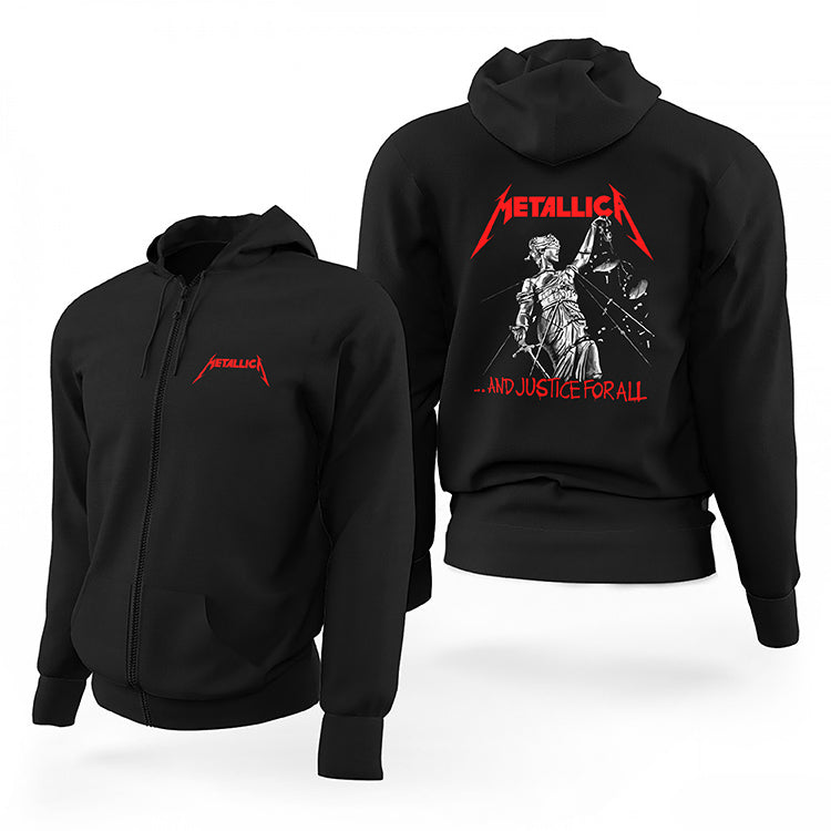 Metallica And Justice For All Zippered Hooded Sweatshirt